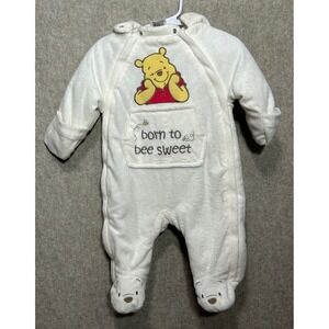 Disney Winnie the Pooh Hooded Plush Snowsuit Baby Size 3-6 months